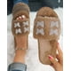 thumbnail image 1 of Zapatilla de felpa para mujer con lazo plano y zapatilla de casa, chanclas para interior Wmkox8yii hj789, 1 of 4