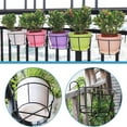 thumbnail image 4 of LNGOOR 4Pcs Hanging Railing Planter Over the Rail Flower Pot Holder Hanger  Balcony Planters Railing Hanging  Round Plant Baskets Metal Potted Stand Mounted Deck Porch Patio for Indoor Ou, 4 of 7