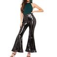 thumbnail image 4 of Xuanfei Women Sequin Sparkly Party Club Night Flare Long Pants, 4 of 6