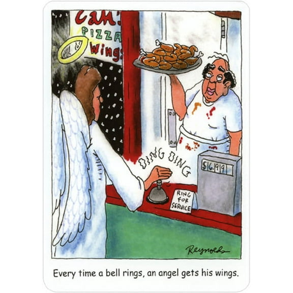 Recycled Paper Greetings Angel Gets Wings Funny Dan Reynolds Christmas Card