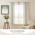 thumbnail image 6 of Bedliving Sheer Curtains 63 Inches Long 2 Panels Sage Green Stripes Light Filtering Voile Drapes Rod Pocket Curtains for Bedroom Living Room Decor, 6 of 9