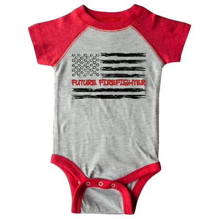 

Inktastic Future Firefighter- Distressed Flag Gift Baby Boy or Baby Girl Bodysuit