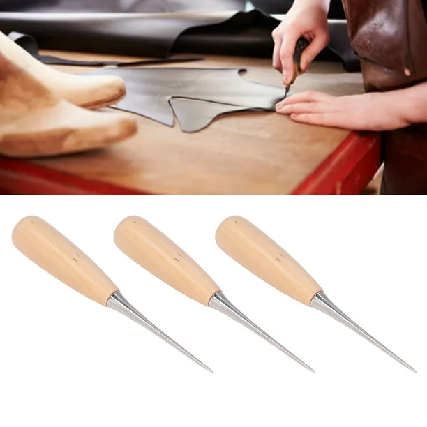 Karlge Hole Maker Awl Punch Hole Leather Tools 3Pcs DIY Leather Awl Pine Wood Tool Steel Hole Maker Awls Punch Hole Leathers Tools For Paper Walmart