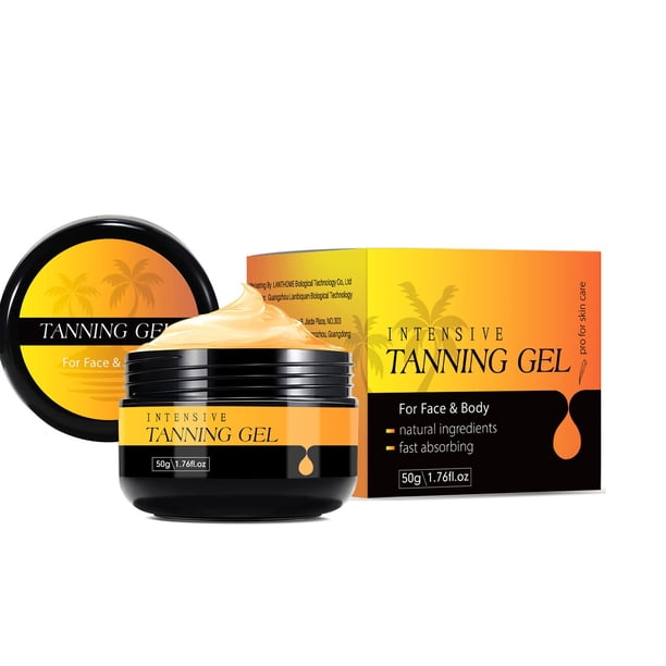Autorización Almohadillas de cúrcuma Gel bronceador afrutado, gel bronceador intensivo, gel bronceador para cama solar, resistente al agua, para un bronceado increíble para el cuerpo y el rostr