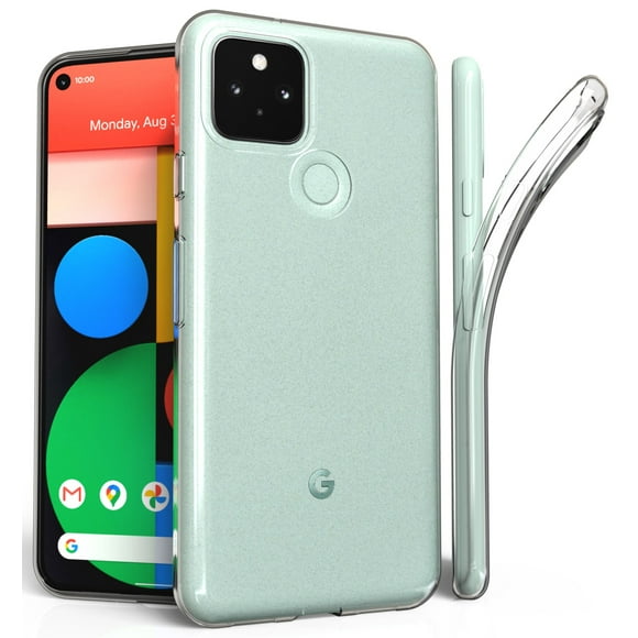 Coque pour Google Pixel 5, Transparente Transparente Transparente See-Thru Gel TPU Skin Slim Phone Cover pour Google Pixel 5
