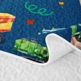 thumbnail image 5 of Homewish Construction Crane Vehicle Quilt King For Boys And Girls,Orange Green Blue Watercolor King Coverlet Set,3-Piece, 5 of 7