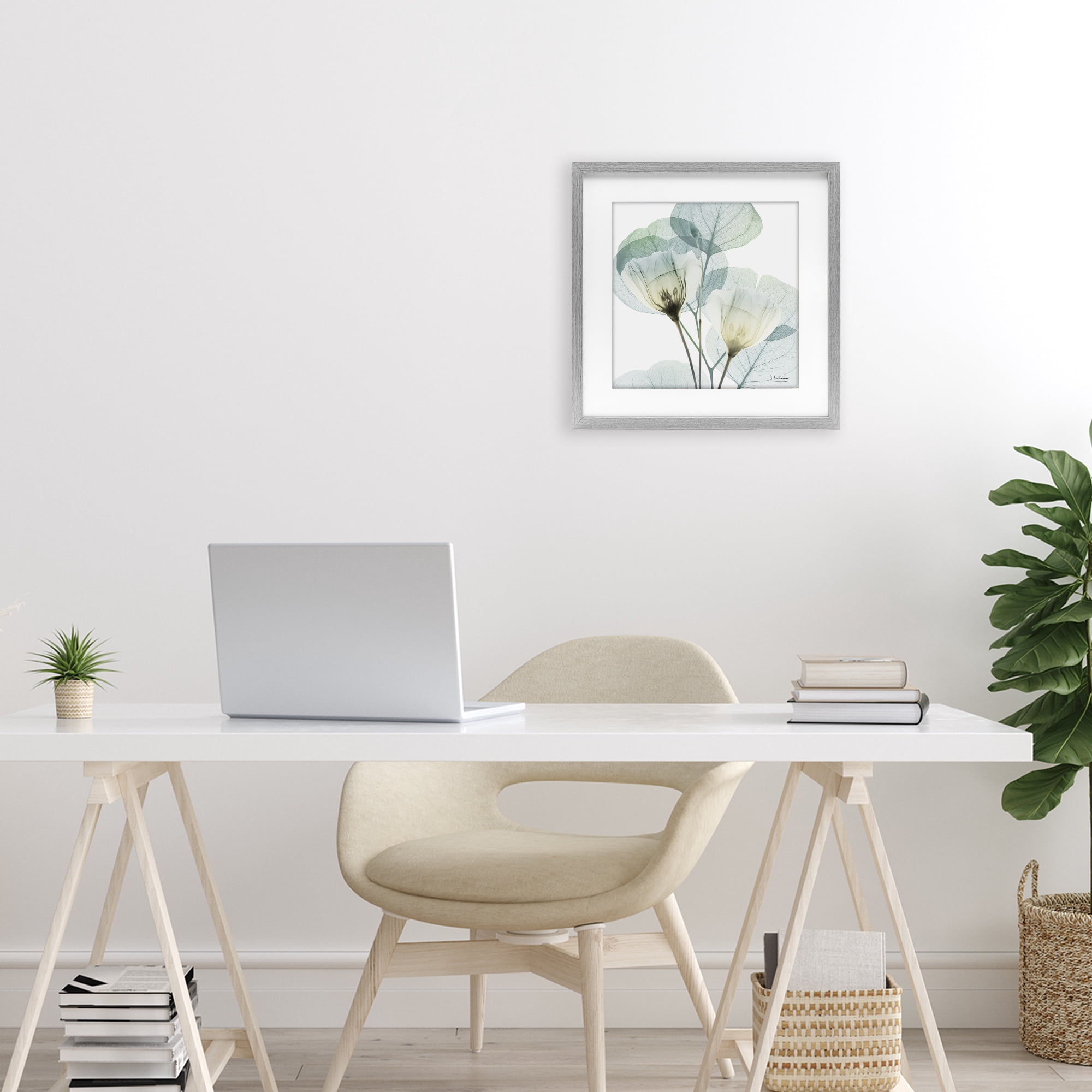 Stupell Industries Divine Fate Flower Leaves Gray Framed Print Under Glass, design by Albert Koetsier