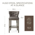 thumbnail image 6 of Maven Lane Hugo Bar Stool, Reclaimed Oak w/ Ronan Stone Vegan Leather, Set of 3, 6 of 7