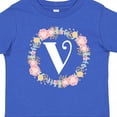 thumbnail image 4 of Inktastic Monogram Letter V Rose Floral Wreath Girls Toddler T-Shirt, 4 of 5