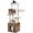 57.5“ Wood Walnut, variant on 57.5" Tree with Litter Box Enclosure for Large Indoor Cats | Wooden tower with sisal posts, hammock, condo & top perch; litter box furniture for multi- homes