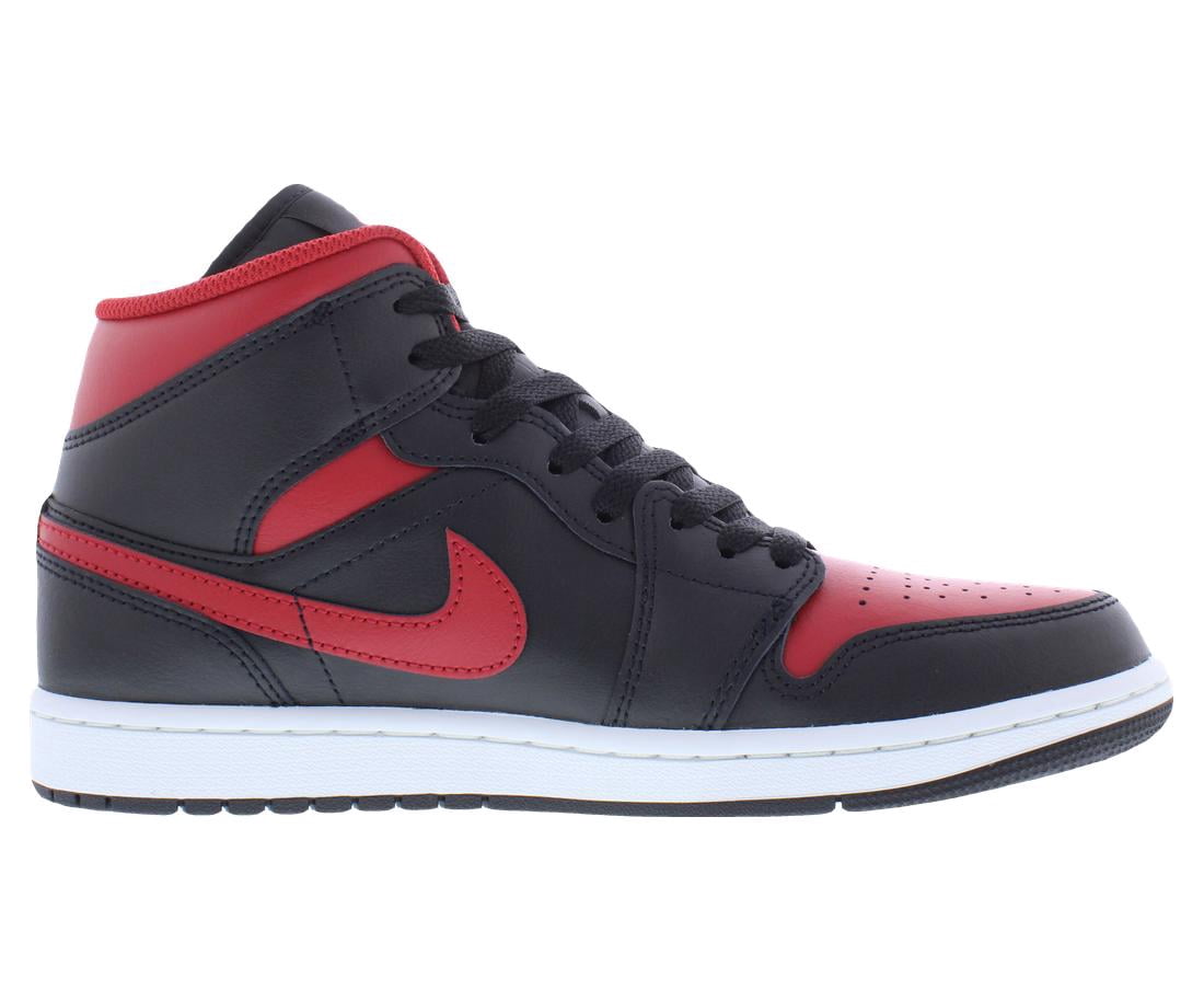 Men's Jordan 1 Mid Black/White-Gym Red (DQ8426 061) - 8 - Walmart.com