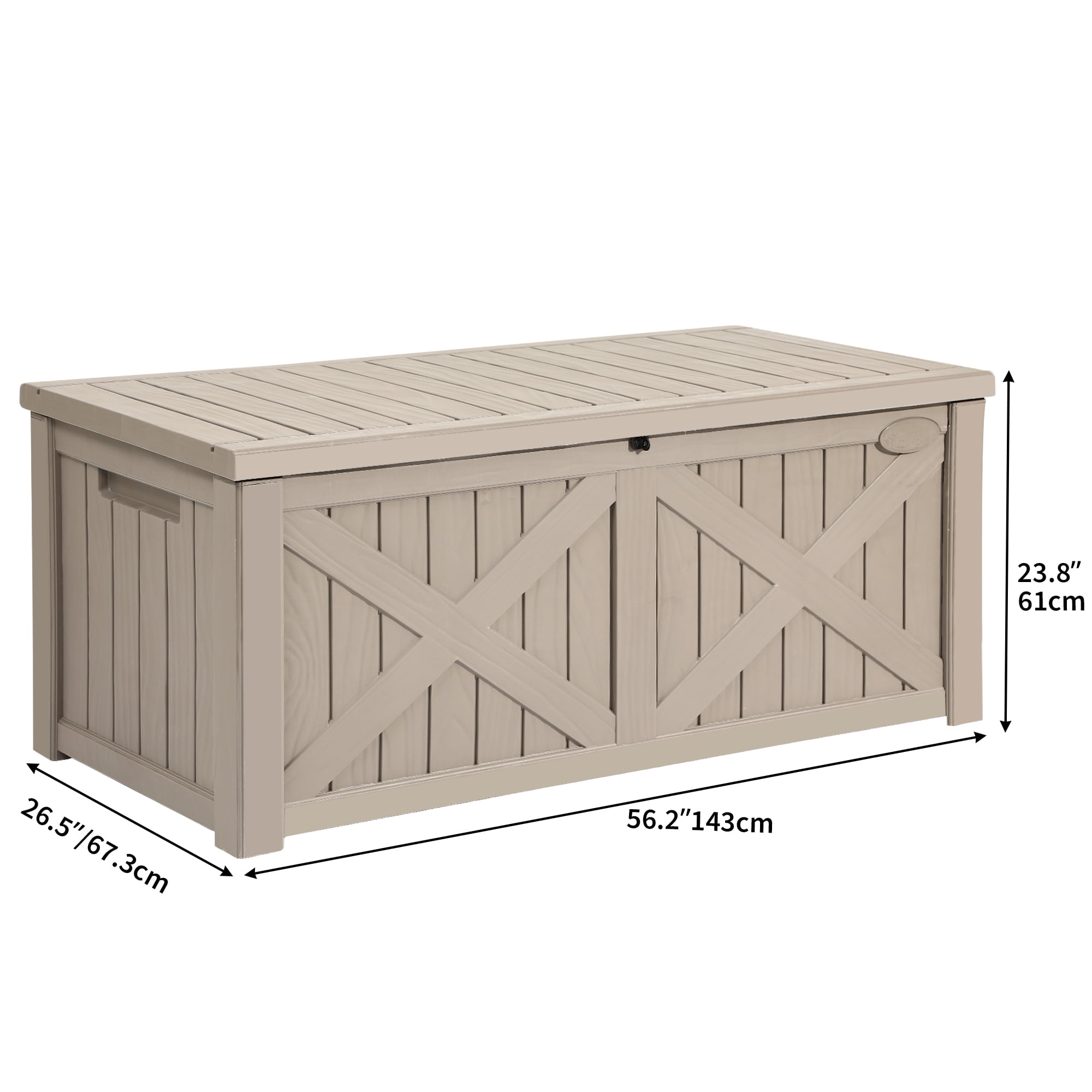 SereneLifeHome 120-Gallon Deck Storage Box - Waterproof Outdoor Large  Resin,Garden Tools, Patio Furniture & Sports Equipment, Water-resistant