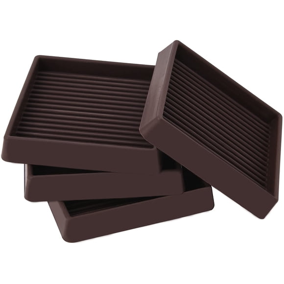 3X3 Tazas Con Ruedas Cuadradas De Goma Para Muebles Almohadillas Antideslizantes Para Muebles Tapón De Cama Protectores De Piso Con Agarre - Protege Cualquier Piso