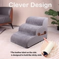 thumbnail image 3 of Dog Stairs for High Beds, 4 Step Dog Steps for Small Dogs and Cats, High Density Foam Cat Ramp for Bed,Pet Stairs for Bed Climbing, Non-Slip Balanced Pet Step Indoor(Grey), 3 of 7