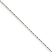 1mm Rhodium Plated Sterling Silver Solid Cable Chain Necklace, 20 Inch