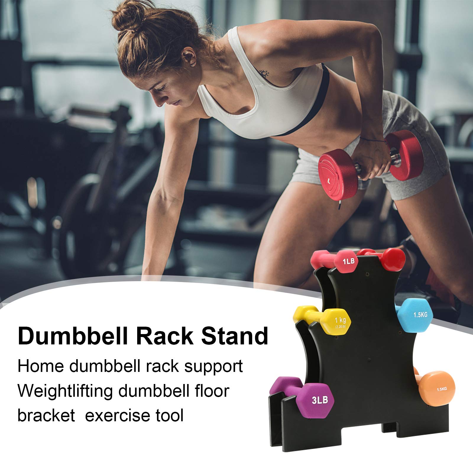 Dumbbell Rack Weight Tree Rack , 3 Tier Dumbbell Set with Rack Dumbbell Rack Stand Hand Weight Rack Household Dumbbell Tree Rack Dumbbell Bracket Free Weight Stand - image 5 of 7