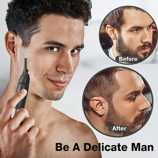 Titanium Hair Trimmer For Men Usb Electric Lighted Beard Nose Hair Trimmer For Eyebrow Nose Ear Facial