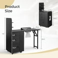 thumbnail image 2 of Zimtown Foldable Nail Table w/Dust Collector, 2 Shelves, Wheels & Drawers, Black Manicure Desk, 2 of 10