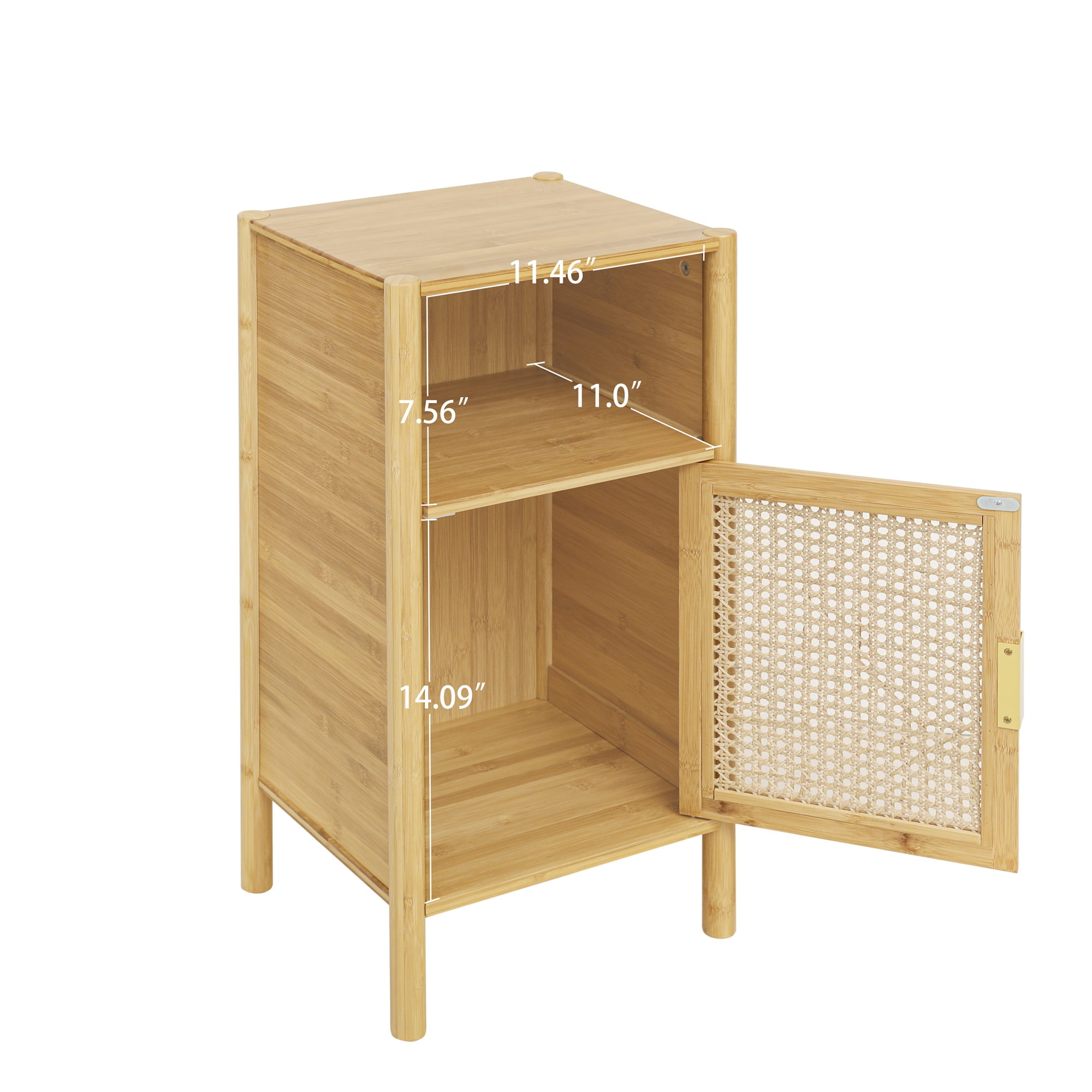 Resenkos Bamboo Rattan Nightstand with 1 Door Accent Storage End Table Side Table for Bedroom Oak Finish Resenkos Bamboo Rattan Nightstand with 1 Door Accent Storage End Table Side Table for Bedroom Oak Finish