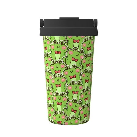 

Vsdgher Cute Green Frog Coffee Mug Pobtable To Stainless Steel Coffee Tumbler Coffee Cups with Lids Thermos for Hot and Cold Drink