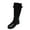 Black, variant on Fesfesfes Riding Boots For Women Winter Vintage Buckle Strap Cowboy Boots for Women Slip On Retro Ladies Footwear Shoes US:9(42)