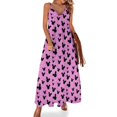 thumbnail image 1 of Nuevo vestido sin mangas con brillo de cuento de hadas rosa intenso, vestido de verano para mujer , vestidos de verano de moda para mujer , vestidos de noche para mujer, 1 of 7