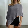 thumbnail image 2 of APEXFWDT Summer Ponchos for Women Lightweight Mesh Sheer Cover Up Off the Shoulder Cape Top Vacation Outfits, 2 of 8