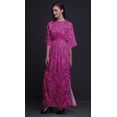 thumbnail image 2 of Bimba Rayon Triangle Geometric Printed Gown Kimono Sleeves Summer Long Maxi SlitDress-Medium, 2 of 6