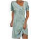 thumbnail image 1 of Mini Vestido de Verano de Manga Corta Cuello Redondo Longitud de la Ternera Media, Fluido Impreso Vestido de Verano Corto Casual, 1 of 5