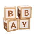 thumbnail image 4 of Balloons Boxes with BABY Letters for Baby Shower, Birthday Balloon Blocks Decorations for 1st Baby Shower, Gender Reveal Party, Newborn Photo Props Light Brown, 4 of 8