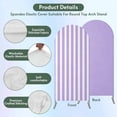 thumbnail image 3 of Purple Striped Arch Backdrop Cover, Spandex Fitted Wedding Arch Cover, Modern Farmhouse Purple White Stripes Round Top Stand Covers for Birthday Ceremony Bridal Shower Party Decor 7.2x4 Ft, 3 of 9
