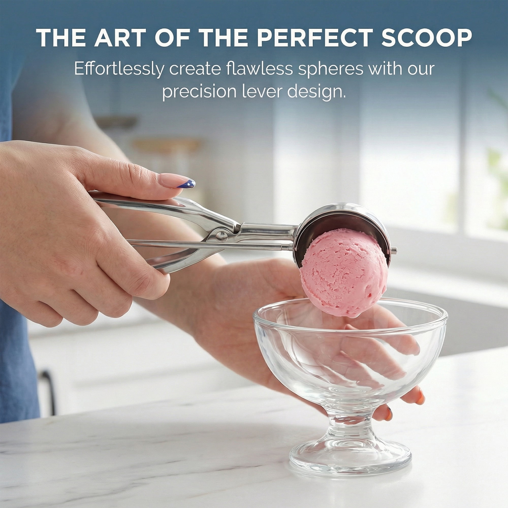 Unique Bargains Easy Clean Tool Stainless Steel Ice Cream Scoop Silver 8.3in
