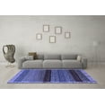 thumbnail image 3 of Ahgly Company Machine Washable Indoor Rectangle Abstract Blue Modern Area Rugs, 6' x 9', 3 of 4