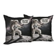 thumbnail image 5 of Ambesonne Cat Throw Pillow Cover Pack of 2, Whimsical Astronaut Kitty Moon, 2 Pcs-16"x16", Dark Purple Grey Coconut, 5 of 5