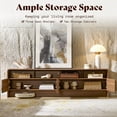 thumbnail image 5 of Papajet 70" Modern TV Stand for TVs Up to 80", Wood TV Console with Curved Profile Design & 2 Storage Cabinets for Living Room, Brown, 5 of 9
