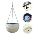 thumbnail image 7 of Walbest Imitation Honeycomb Self Water Absorption Hanging Flower Planter, Outdoor Garden Double-layer Resin Hanging Basket Flowerpot, 7 of 7
