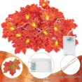 thumbnail image 2 of Guirnalda de luces de hoja de arce 3M, 20 luces LED de arce - Hojas de arce - Para exteriores, hogar, Navidad, Acción de Gracias y decoración, 2 of 5