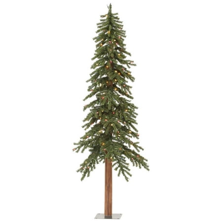 4 Pre Lit Rustic Alpine Artificial Christmas Tree Multi Lights 4 Pre Lit Rustic Alpine Artificial Christmas Tree Multi Lights