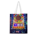 thumbnail image 1 of Rock Paper Scissors Bolso de tela con estampado de lienzo para mujer, bolsa de compras reutilizable y estética, con cremallera interior, regalo para mujer, 35 × 40 cm., 1 of 6