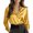 207#Yellow, variant on Satin Blouses for Women Long Sleeve V Neck Business Casual Button Down Shirt 2XL