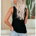 thumbnail image 6 of Women'S V-Neck Camisole Slim Fit Versatile Solid Color Sleeveless Base Knit Top Black XXL, 6 of 7