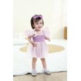 thumbnail image 2 of Body sin mangas con volantes y tul para niña, color morado, 0-3 m, 2 of 6