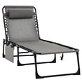 thumbnail image 1 of Outsunny Chaise Longue Pliante, Chaise de Bronzage Inclinable avec Dossier Réglable, 1 of 10