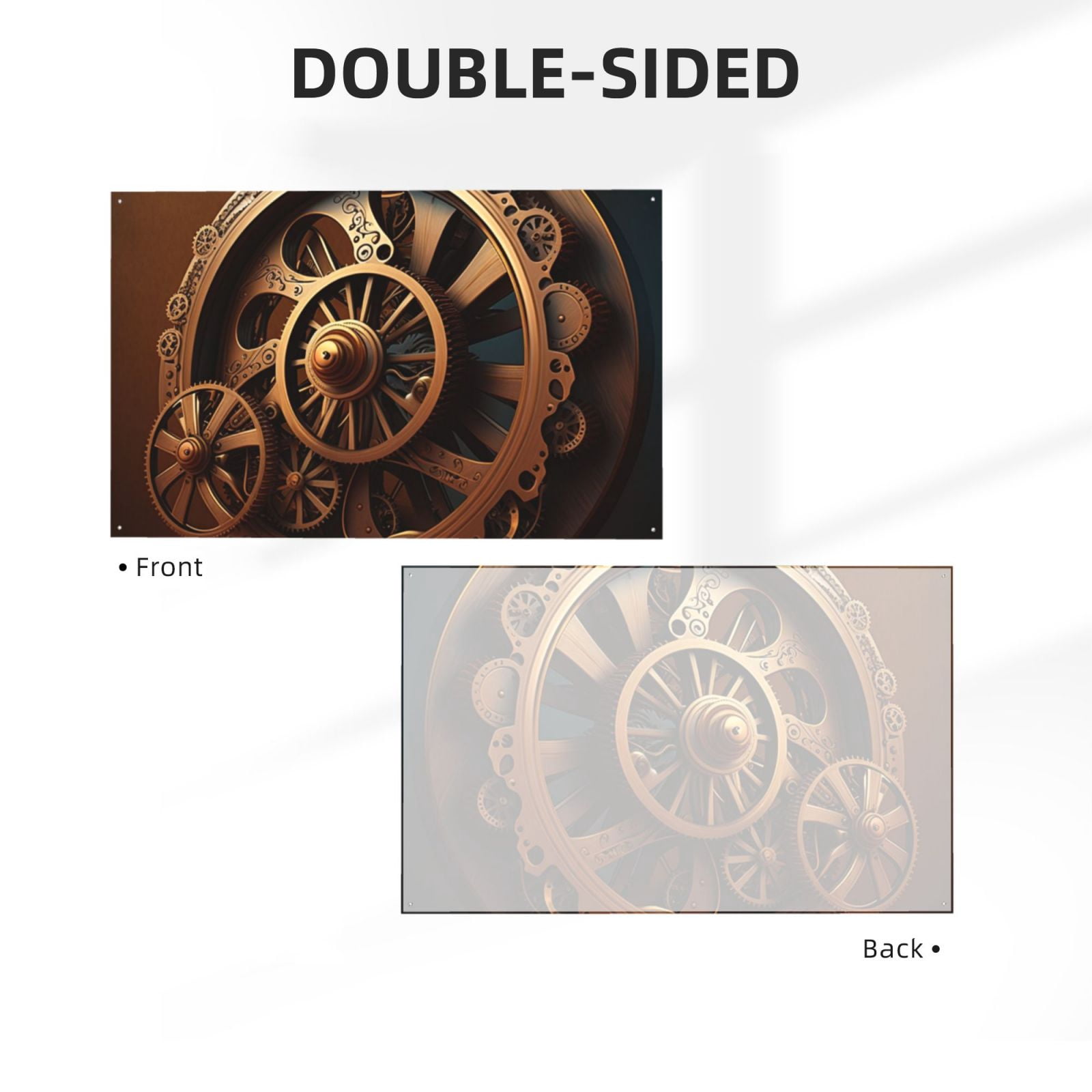 Steampunk Clockwork Wheels Four Hole Decorated Banner Flag for Garden Yard Home Decoration Indoor Outdoor 4x6 Ft