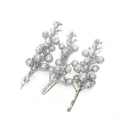 

Heiheiup Christmas Tree Decoration Fruit Christmas Wreath Rattan Accessories 15 Head Gold Powder Sequins Imitation Cherry Berry Chandelier Crystals Lamp