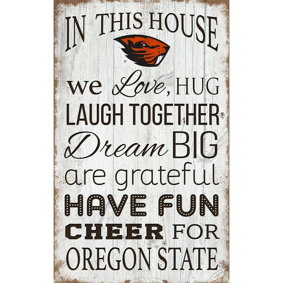 Oregon State Beavers 11'' x 19'' Team In This House Sign