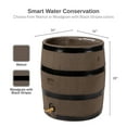 thumbnail image 6 of RTS Home Accents Polyethylene 35 Gallon Round Rain Barrel with Planter, Woodgrain with Black Stripes Color, 6 of 8