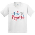 thumbnail image 3 of Inktastic 4th of July Free to Sparkle in Red White and Blue Youth T-Shirt, 3 of 5