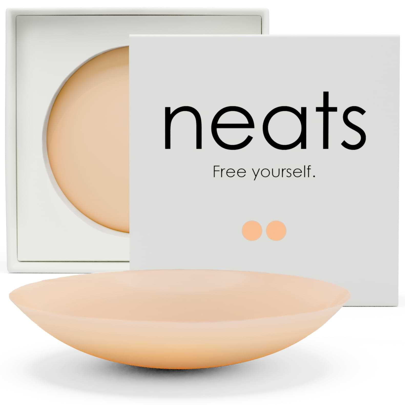 NEATS Adhesive Silicone Round Nipple Covers - 1 pair (Champagne) -L/XL