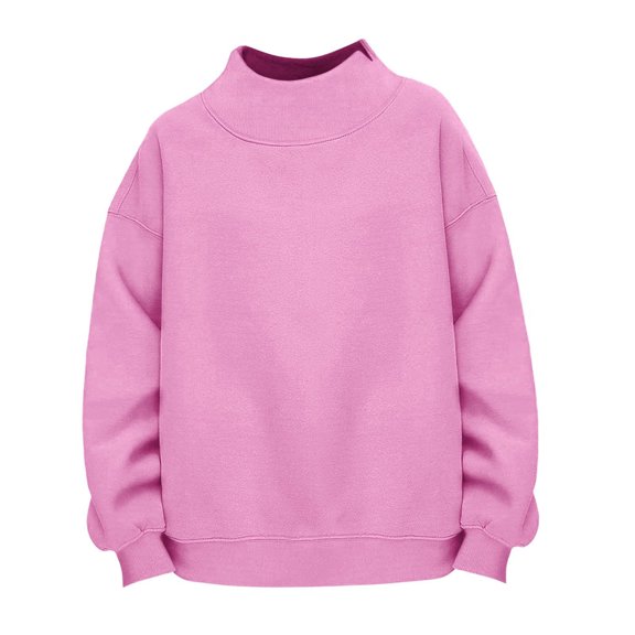 Mock Neck Sweatshirt Girls Mock Neck Sweatshirt Oversized Turtleneck Sweater Long Sleeve Cute Fleece Tunic Pullover Tops Fall Trendy Hoodies